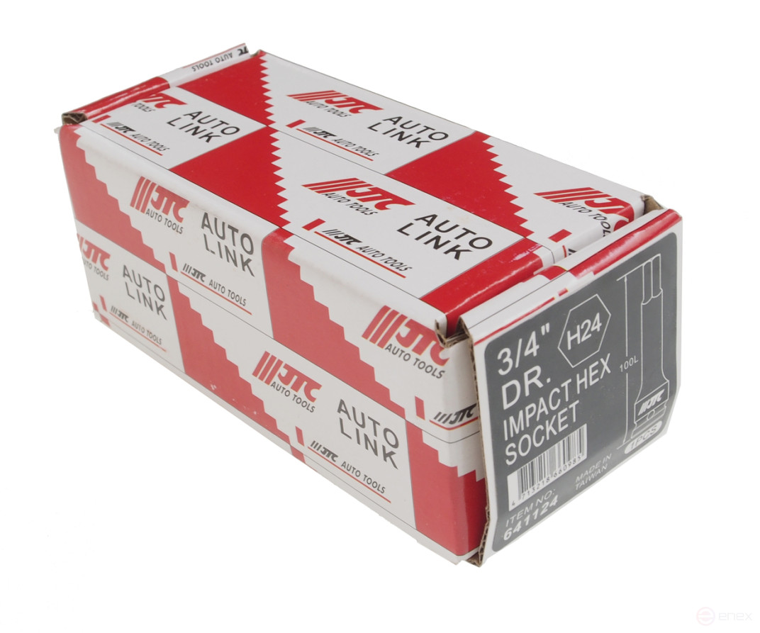 Головка торцевая 3/4" HEX H24 ударная L=100мм JTC