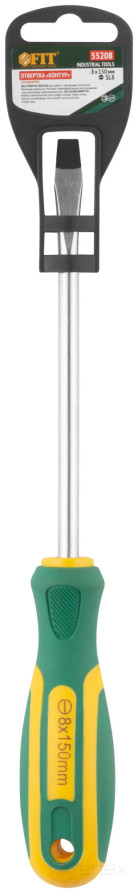 Отвертка "Контур", CrV сталь, прорезиненная ручка 8х150 мм SL