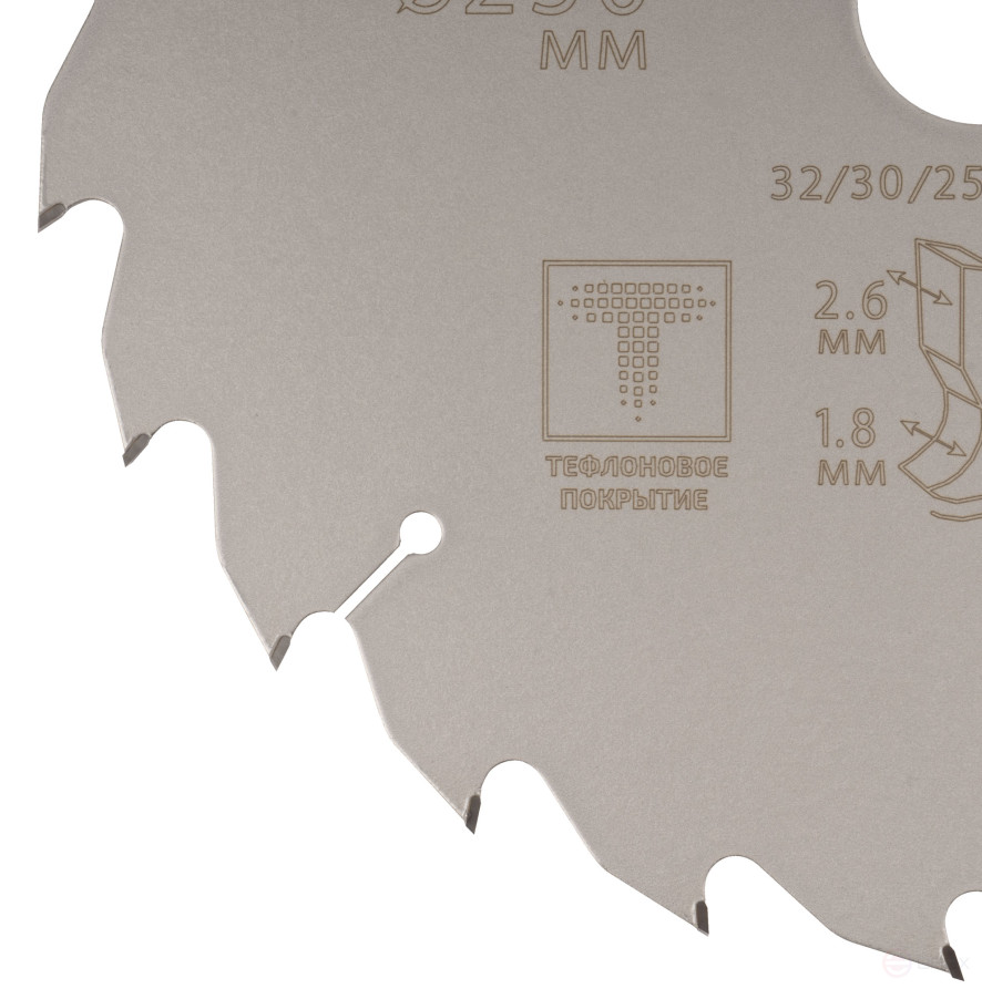 Диск пильный по дереву с тефлоновым покрытием 24Т, CUTOP Profi plus, 250 х 1,8/2,6 х 32/30/25,4/20 мм