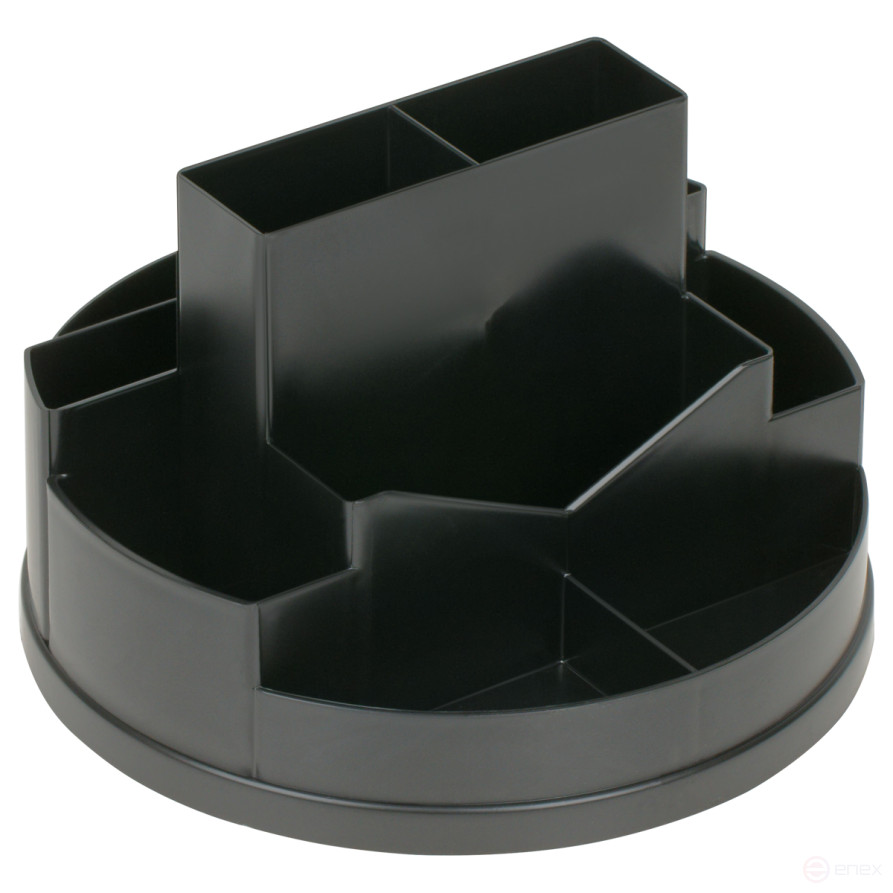 Настольная подставка СТАММ "Сити", пластиковая, вращающаяся, черная