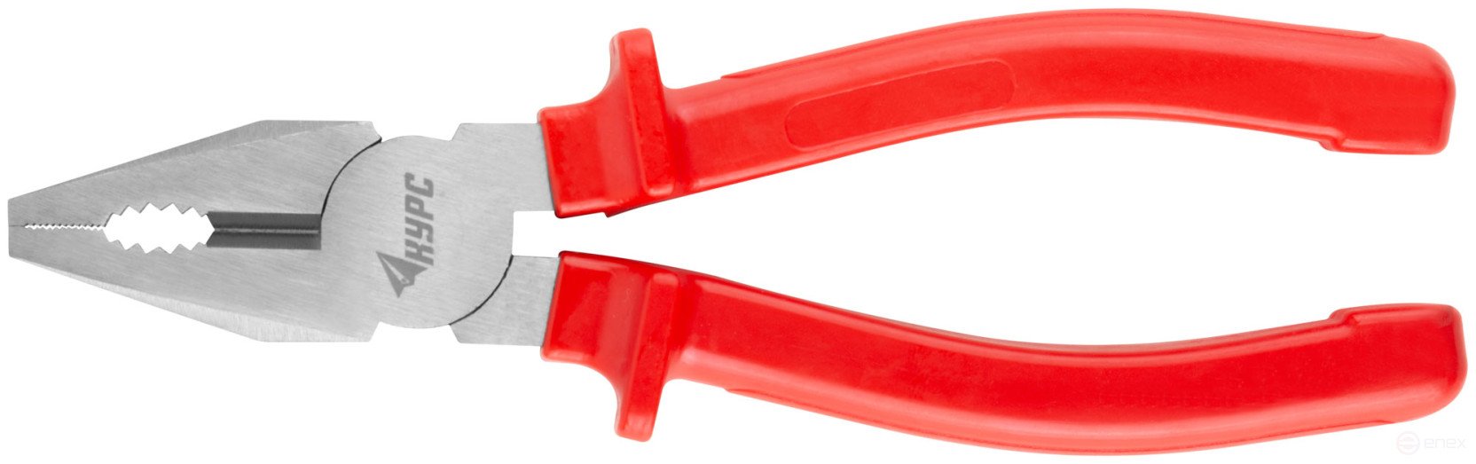 Light combination pliers, plastic handles, 180 mm polished steel
