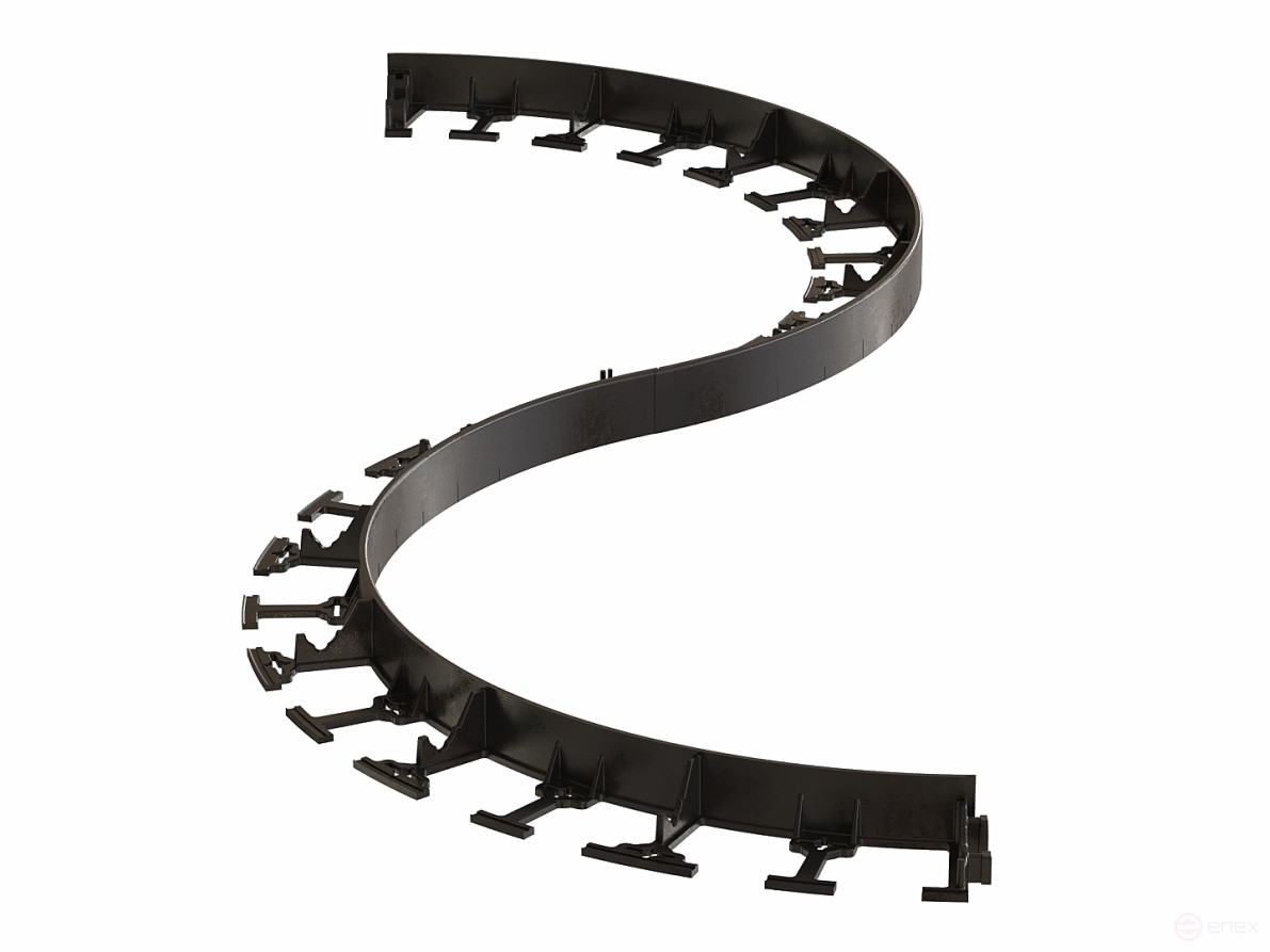 Garden curb 1000 mm height 78 mm black 1 piece