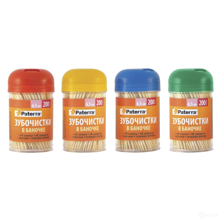 Toothpicks in a jar of 200 pcs. PATERRA