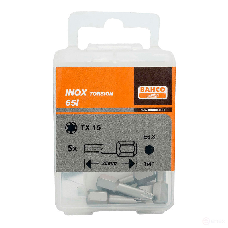 5xБиты T25 30MM 1/4 нержав.сталь