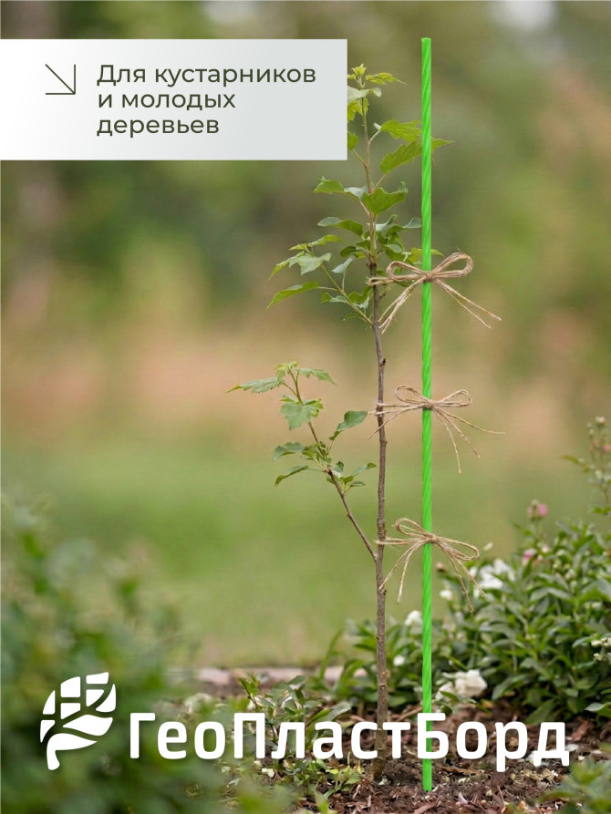Колышки садовые композитные для подвязки растений ГеоПластБорд 20 штук цвет зеленый