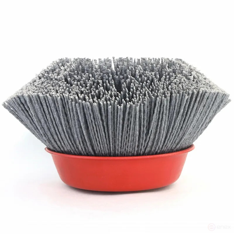 Щетка чашечная Д150*M14, ворс полимер-абразив P80 по дереву для УПМ УШМ (болгарка) (1-233)