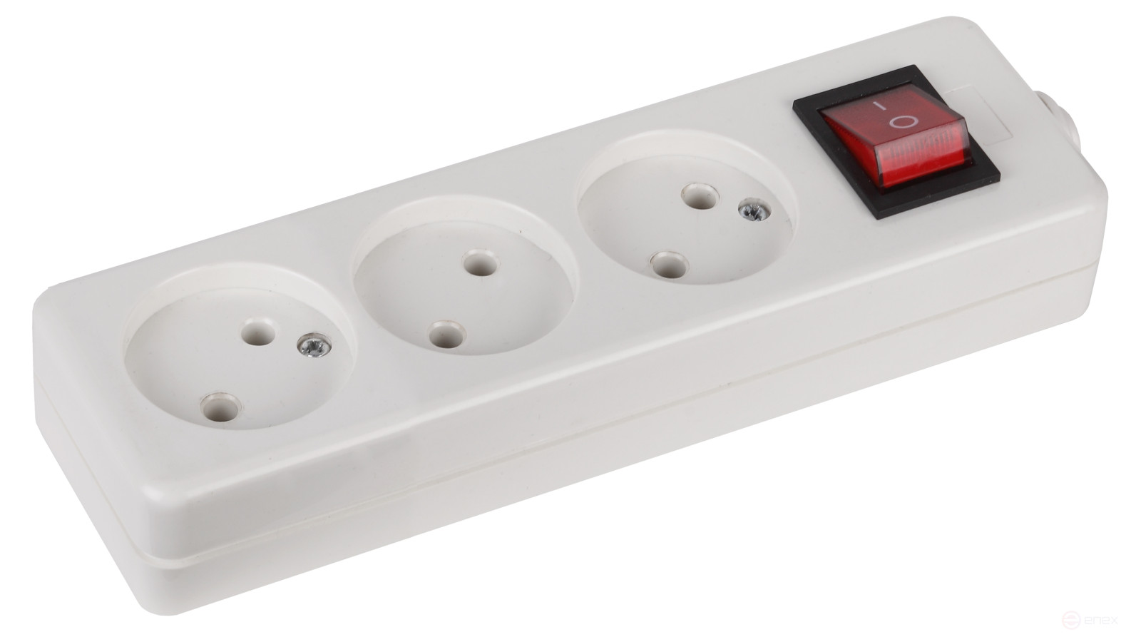 ERA K-3s block 3 sockets without grounding with switch white