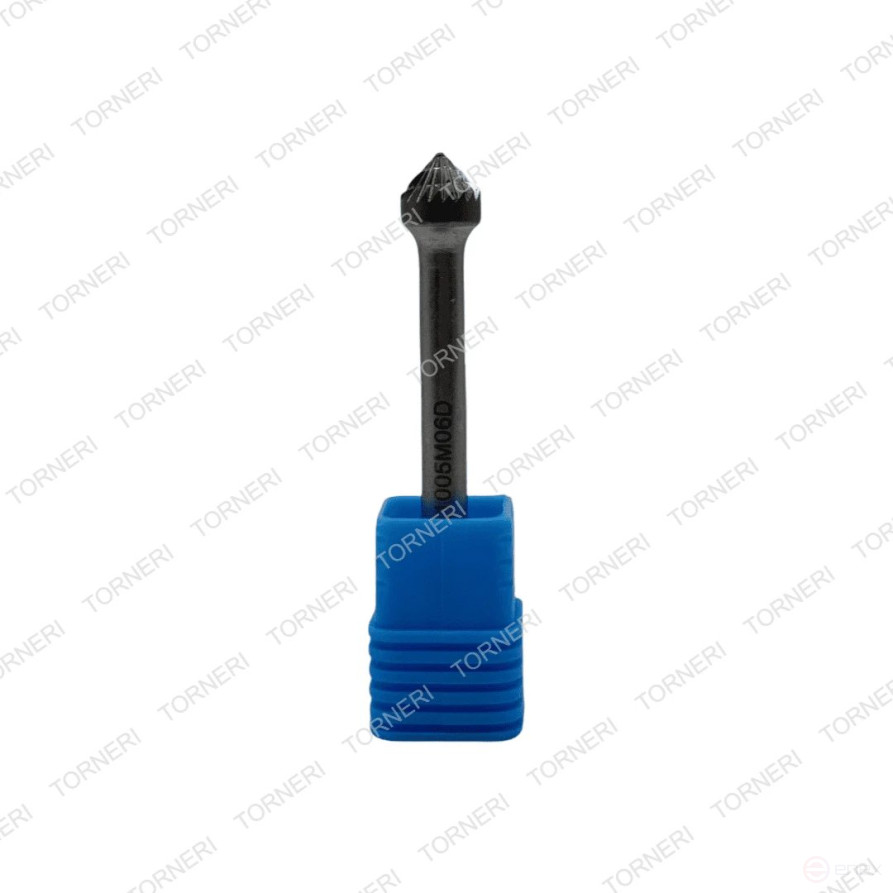 Carbide borehole type K100506 (conical), 10.0 mm, shank 6 mm, double notch TORNERI T018430