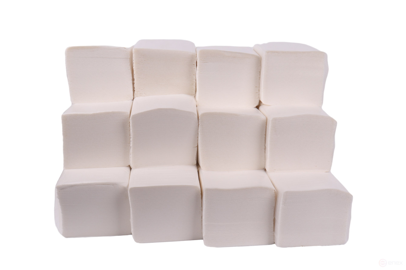 ACG Бумага туалетная 2 слойная, белая, листовая, 100% целлюлоза, 200 листов для диспен., (40пачек) 1012526