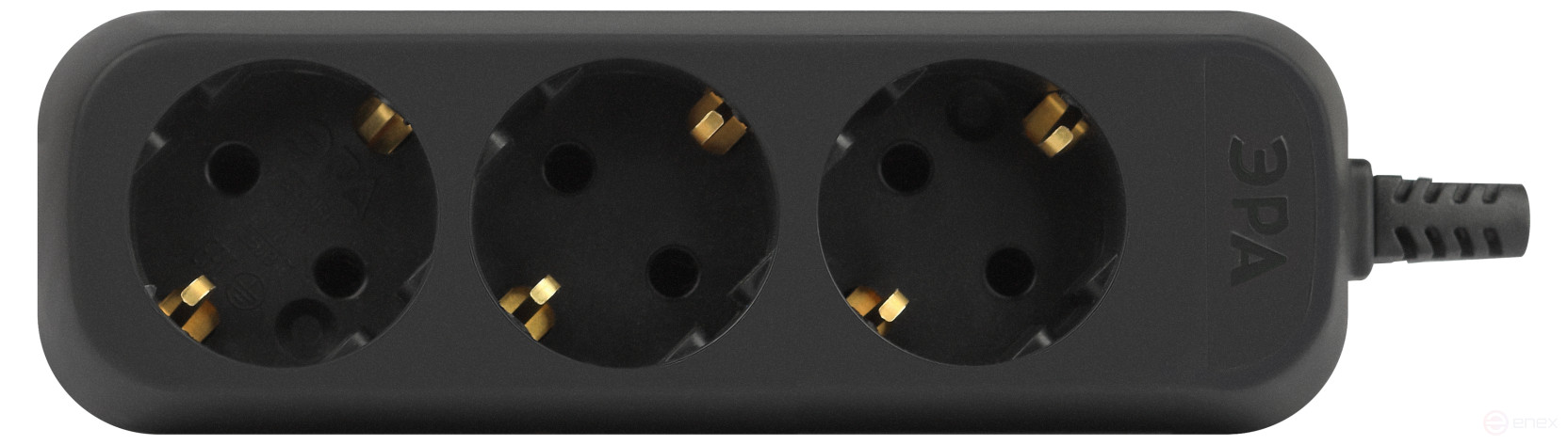 Block ERA KX-3e-B 3 sockets with earthing black
