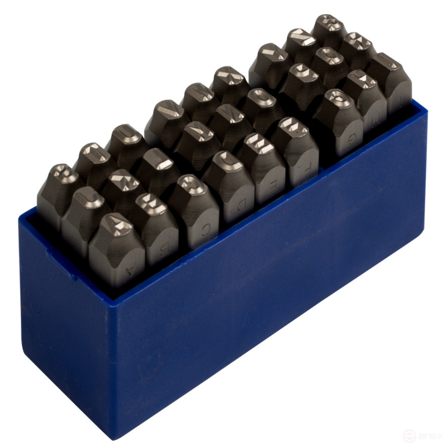 Set of 5 mm impact stamps, Latin letters, 27 pieces, shank HRC 40 KING TONY 11527SQ05