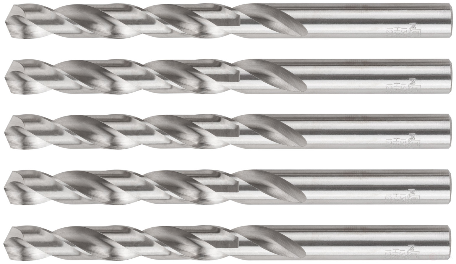 HSS ground metal drills, 135° sharpening angle, 12.0 x 151 mm (5 pcs.)