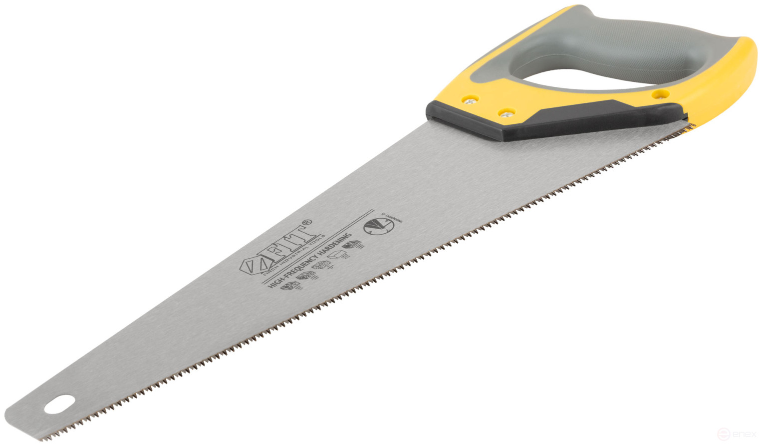 Ножовка по дереву, мелкий каленый зуб 12 ТPI, 3D заточка, 3К пласт.прорезиненная ручка, Профи 400 мм