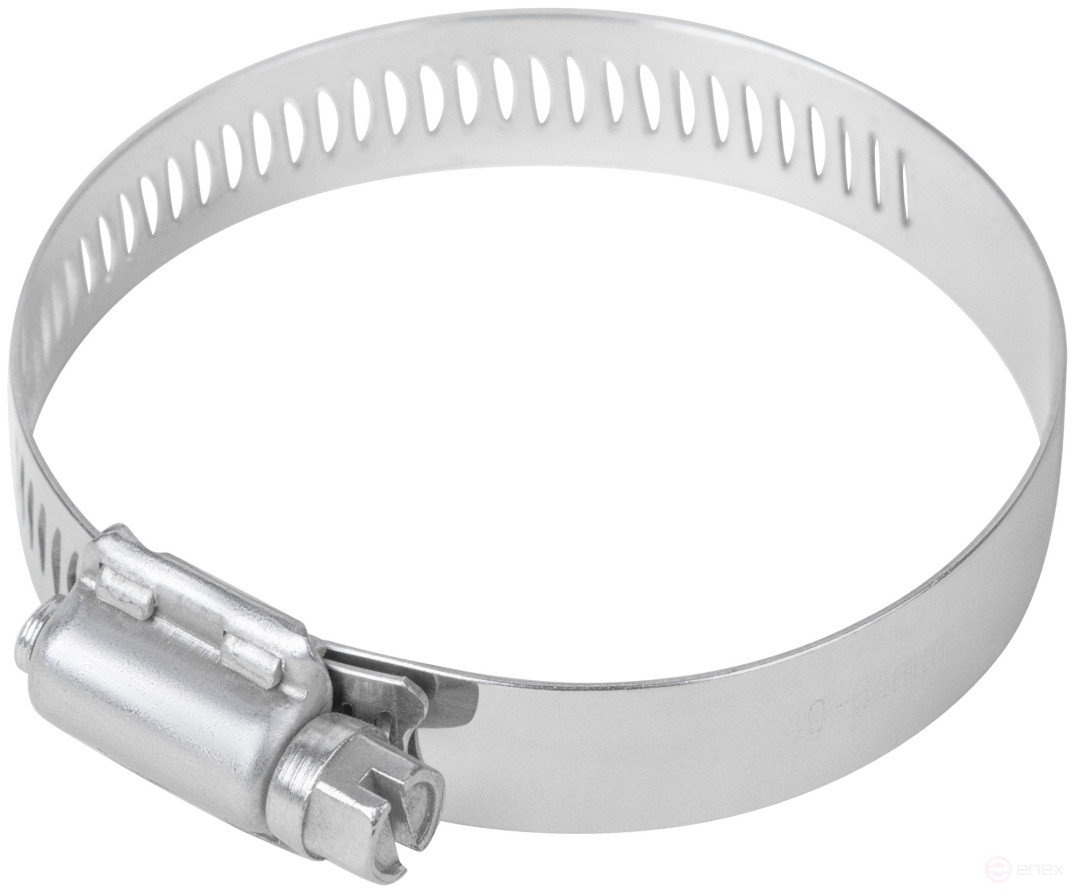 Хомут обжимной просечной, ширина 12,7 мм, нерж.сталь 40-64 мм