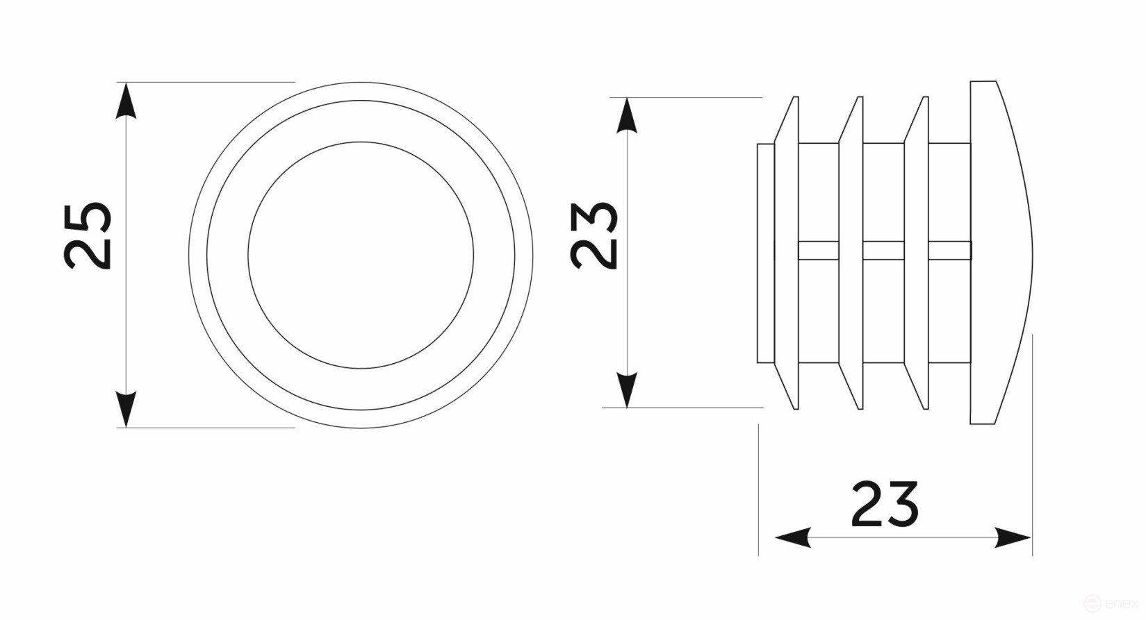 Заглушка внутр. трубы d25 (507D) 0,8мм полушар, хром AKS