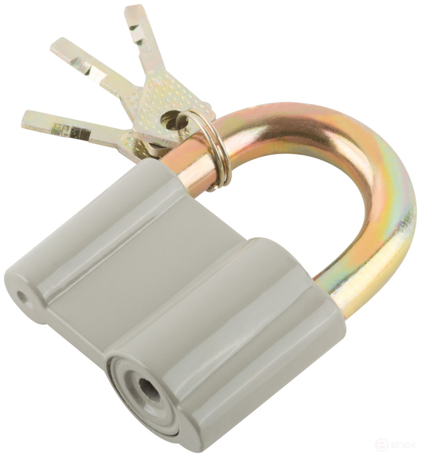 Padlock, aluminum alloy body 65x44 mm, steel shackle 12 mm