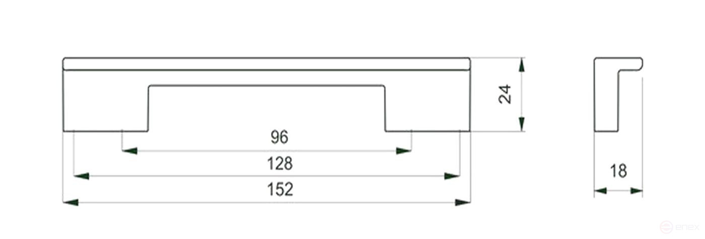 The handle is meb. the bracket is plastic. PS17/C17 96/128 Metallic+Wenge AKS