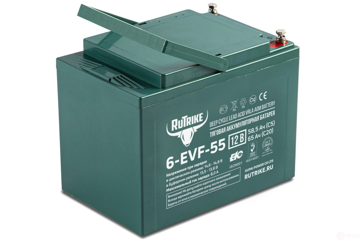Traction battery RuTrike 6-EVF-55 (12V55A/H C3)