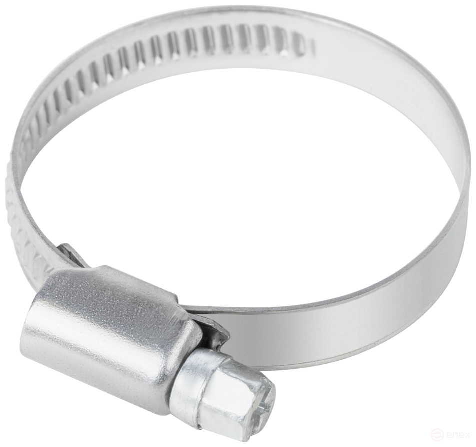 Хомут обжимной накатной, ширина 9 мм, нерж.сталь 26-44 мм