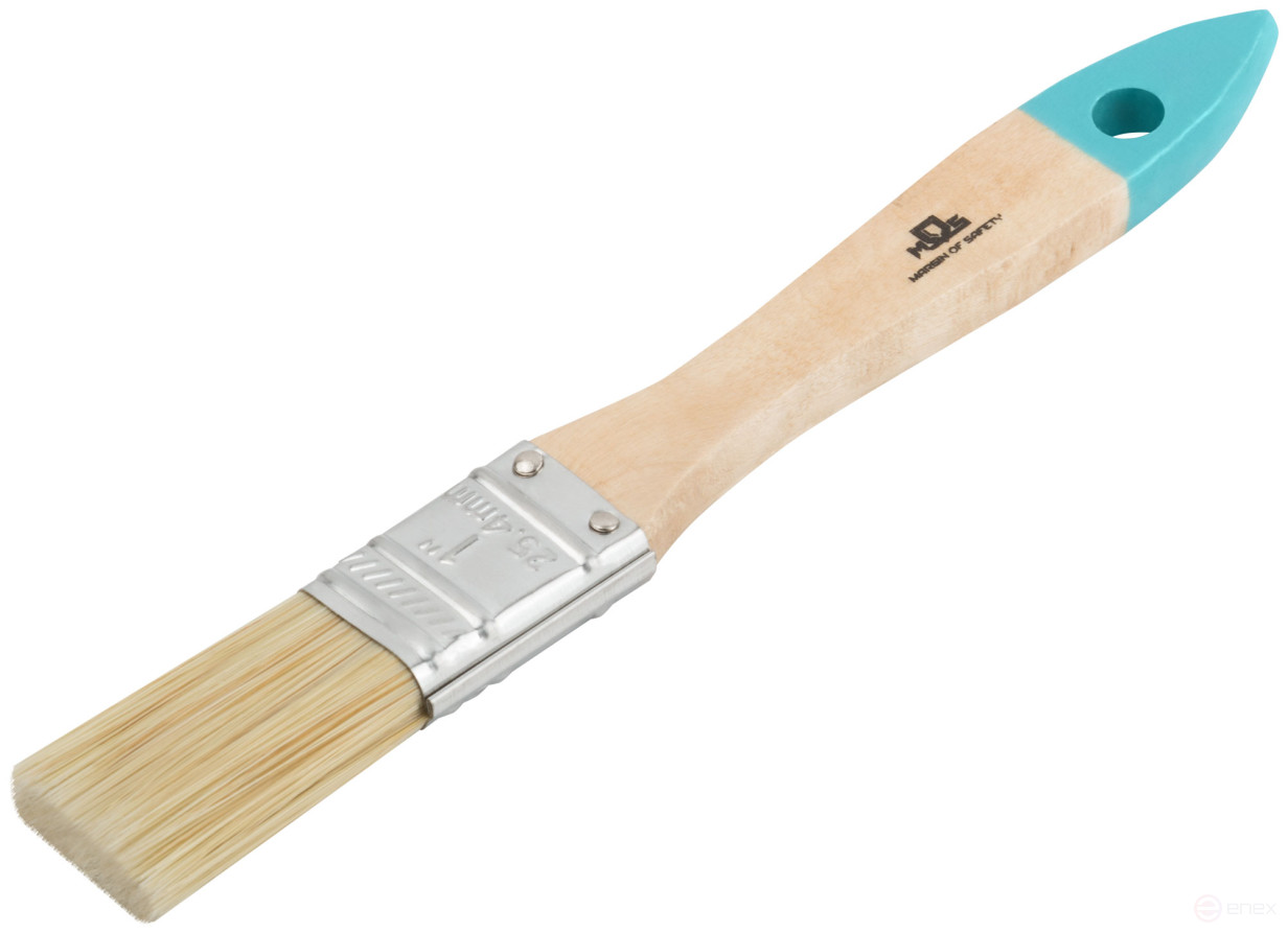 Кисть флейцевая, натур. cветлая щетина, деревянная ручка 1" (25 мм)