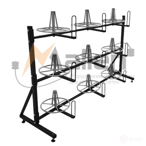 Rack for storing and unwinding coils of SBR 9-0,4-30 MALIEN cable