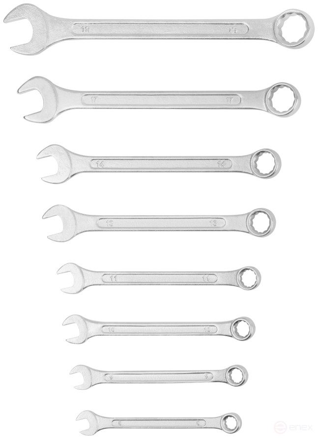 Ключи комбинированные в нейлоновом чехле "Хард", набор 8 шт. (8-19 мм)