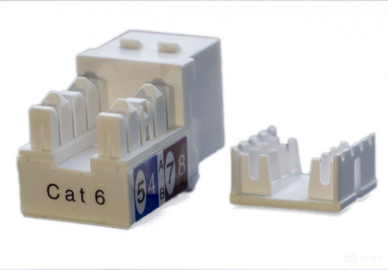 KJ9-8P8C-C6-90-WH Keystone Jack Insert RJ-45(8P8C), Category 6, white