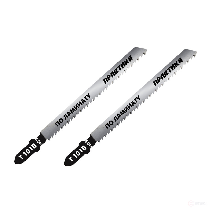 Пилки для лобзика по ламинату ПРАКТИКА дереву, ДСП, тип T101B 100 х 75 мм, чистый рез, HCS (034-434)