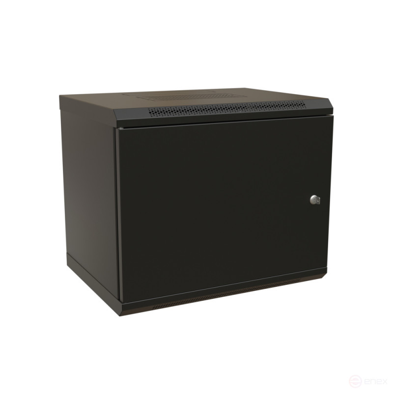 WRline WR-TW-1266-SR-RAL9004 Wall cabinet 19-inch (19"), 12U, 650x600x600mm, all-metal door with lock, color black (RAL 9004) (disassembled)