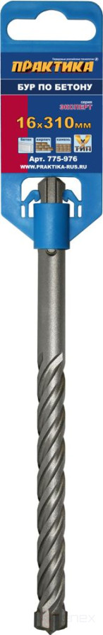 Бур SDS-plus ПРАКТИКА 16 х 250/310 мм, Х-тип серия "Эксперт" по бетону (775-976)