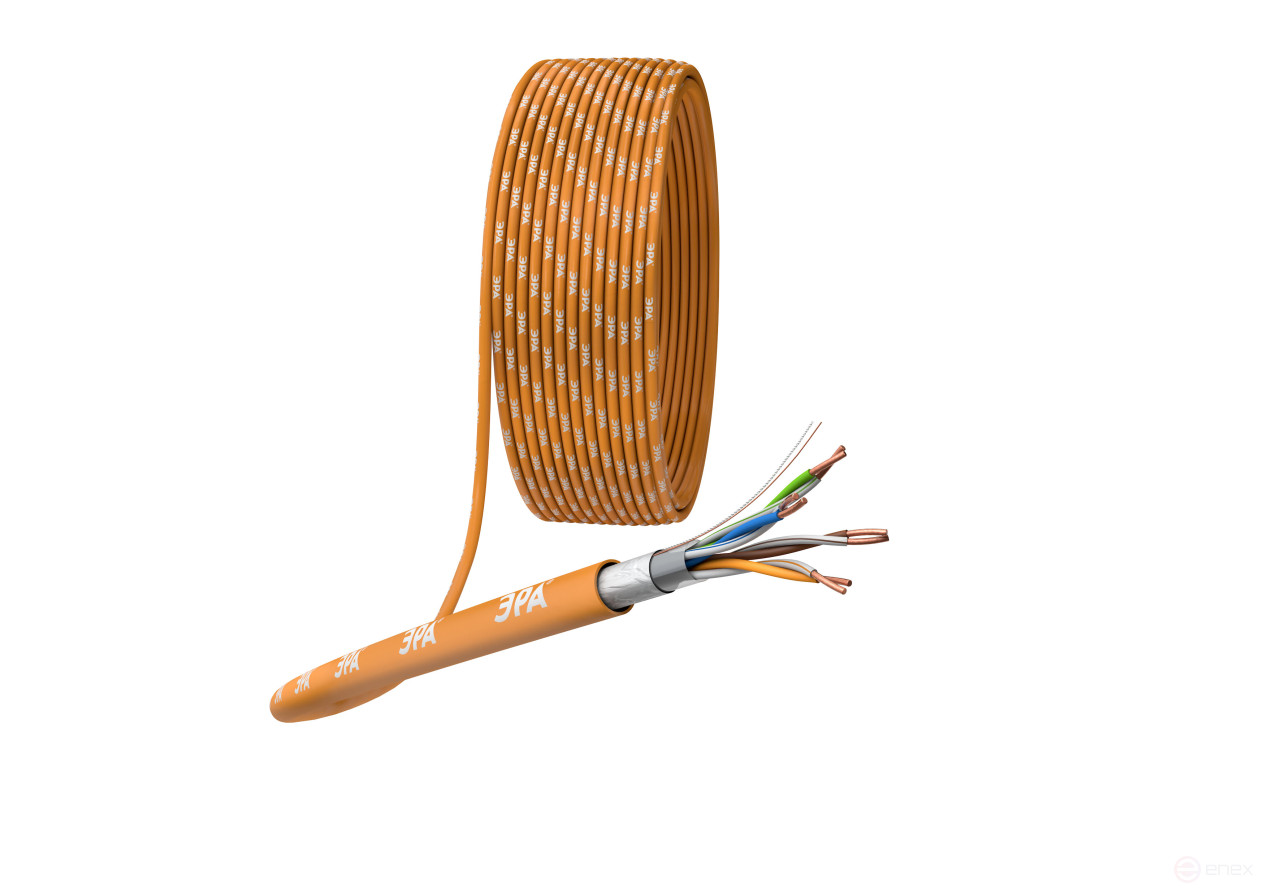 F-4-HF Кабель витая пара ЭРА F/UTP 4x2x24 AWG Cat5e CU нг(А) HF 305м