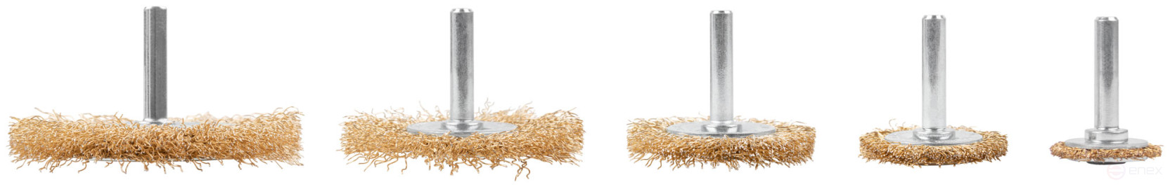Набор щеток для дрели, 5 шт. ("Плоские" 25,38,50,65,75 мм, латун. витая проволока, блистер, CUTOP Profi)