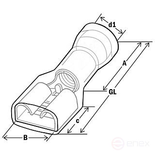 Клемма плоская, термоусадочная 1,5-2,5/6,3x0,8 (упак.100шт)