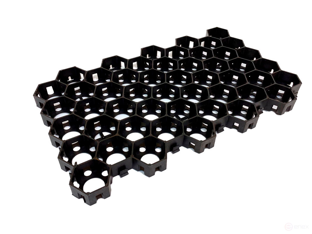 Lawn grate for garden paths and parking 1 piece set color Black