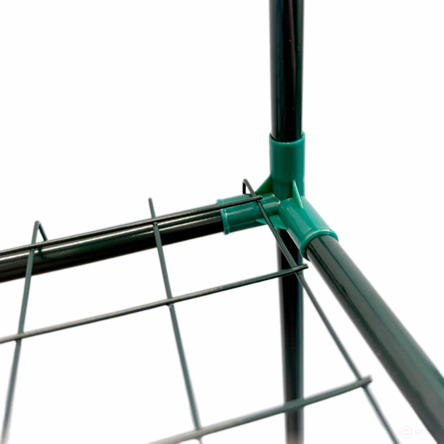 Connecting tee corner for greenhouse (10 pieces), green