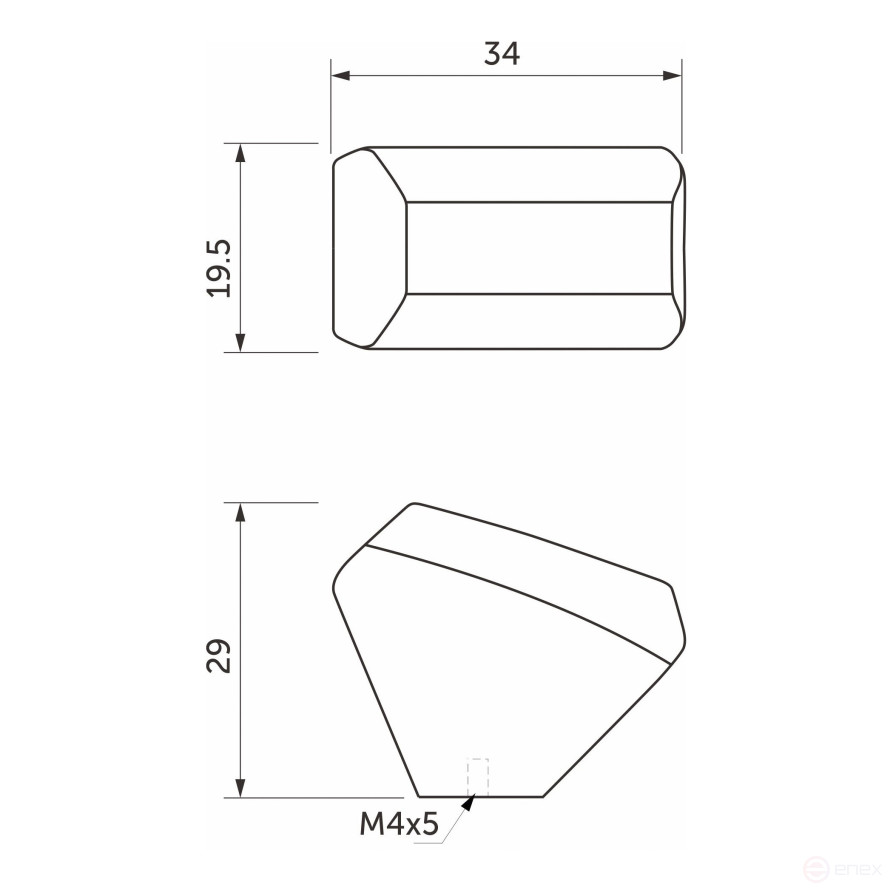 Ручка меб. KUBIC, матовый хром, AKS