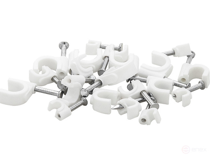 Скоба круглая для кабеля 6мм с гвоздем (300шт)AVS