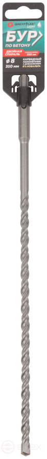 Бур по бетону, SDS-Plus, GreatFlex Light, 8x310 мм