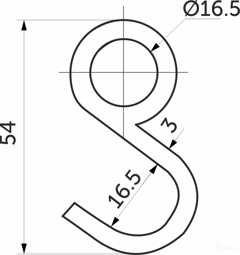 Крючок на трубу d16 несъемный (к трубе 87303), черный AKS