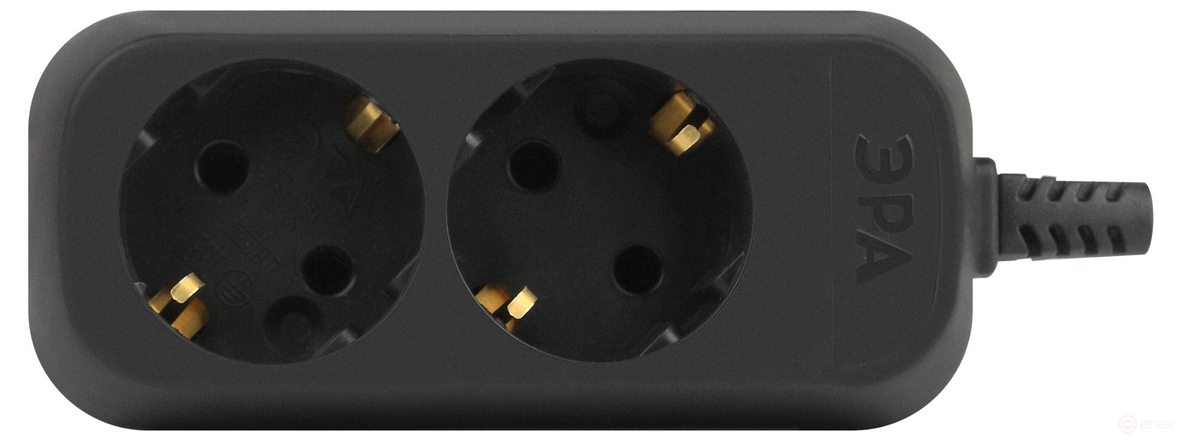ERA KX-2e-B block 2 sockets with earthing black