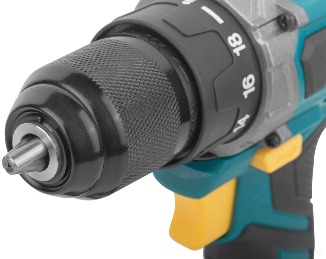 Acc power drill. 20 V; 0-400/1400 rpm; 40 Nm; 2 (Li-Ion) 2.0 Ah; 1.25 h.; Res. tilt; case