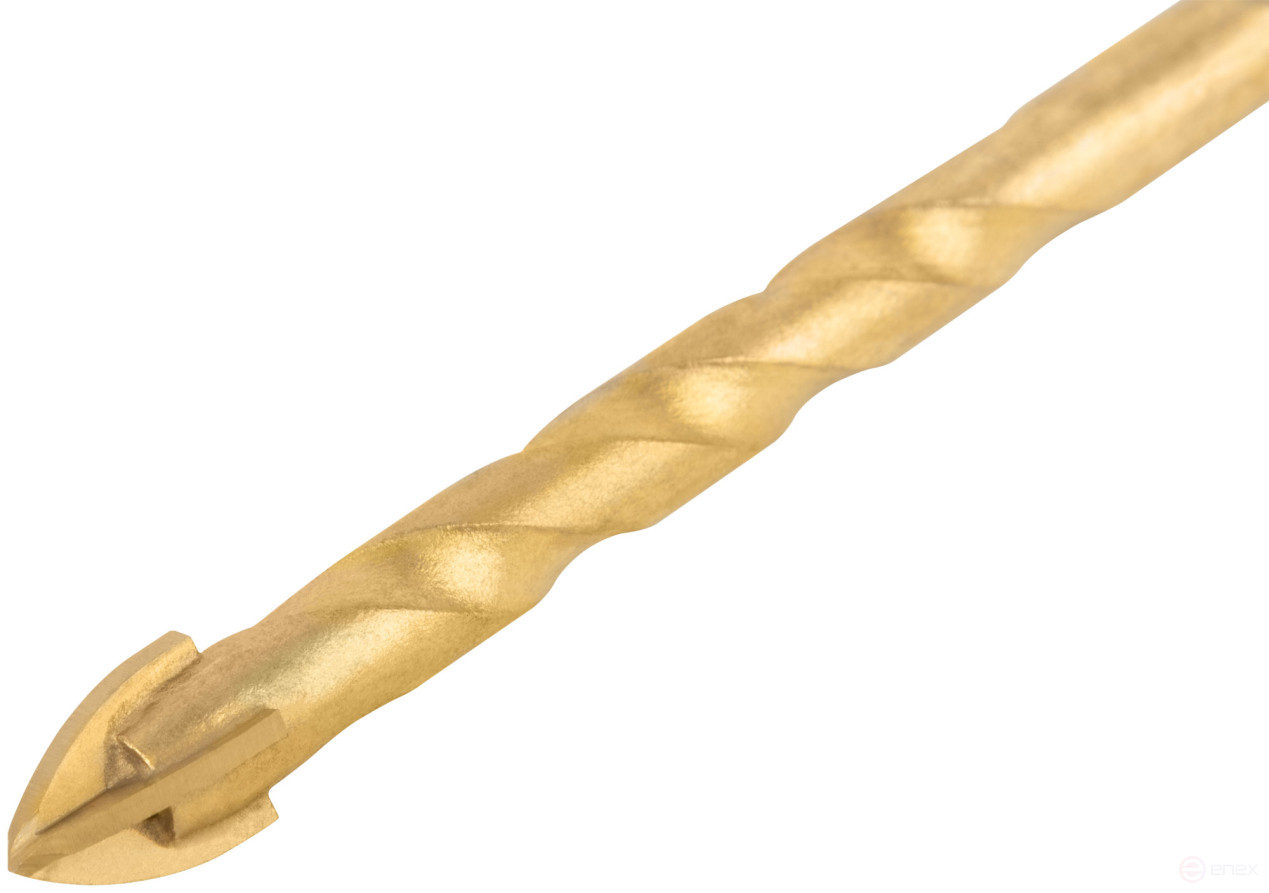 Сверло универсальное, 4 режущие кромки, титановое покрытие, шестигранный U-хвостовик под биту, 10х120 мм