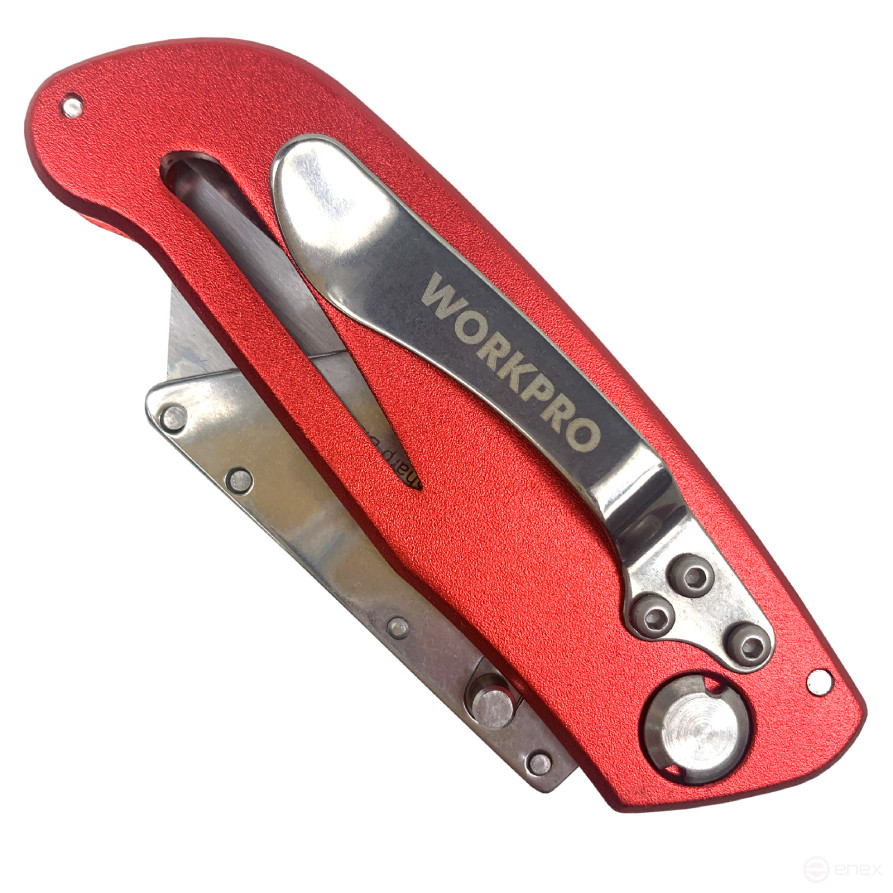 Universal Folding Aluminum Knife with Interchangeable Blades WP211003 WORKPRO