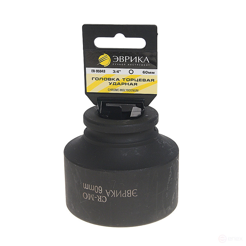 Головка торцевая 60мм 3/4" 6-гранная ударная L=90мм (с держателем) ЭВРИКА ER-95943H 1/6