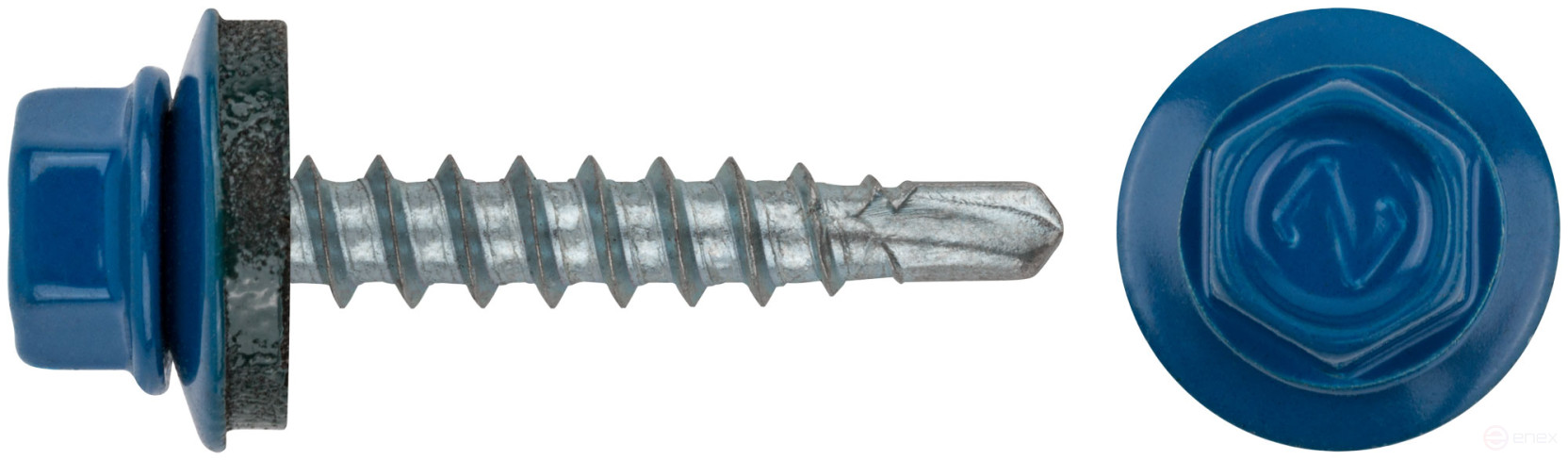 Шурупы кровельные со сверлом 4.8 х 28 синий, RAL 5005 (фасовка 250 шт.)