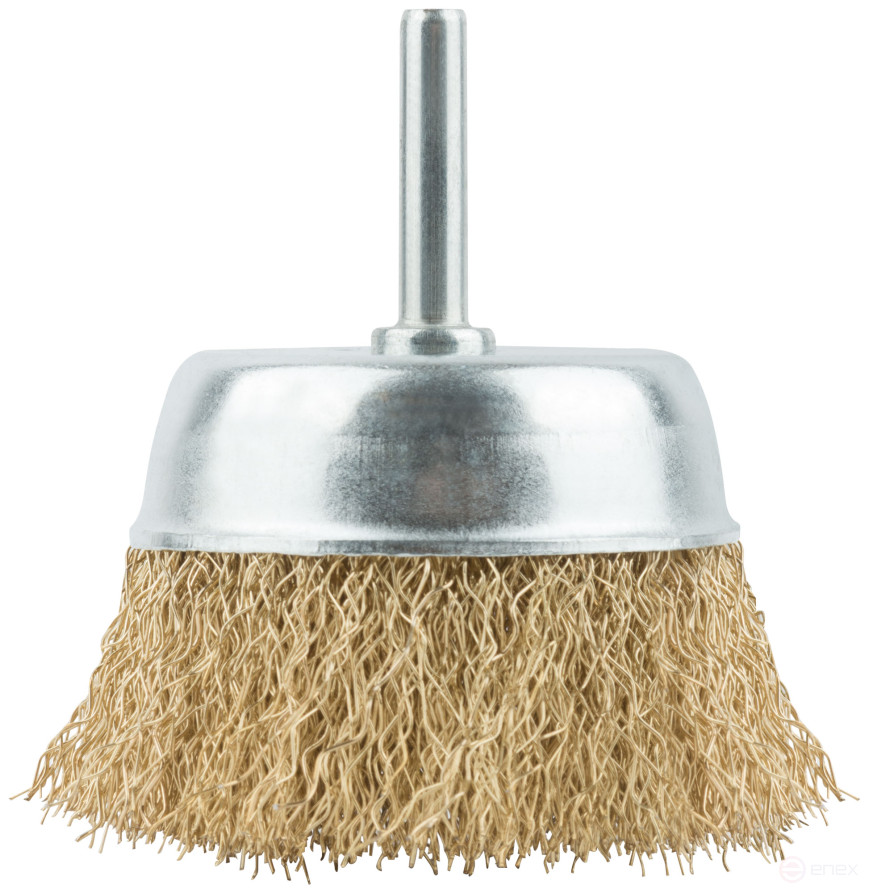 Bowl type, with pin, 75 mm latuned steel wavy wire