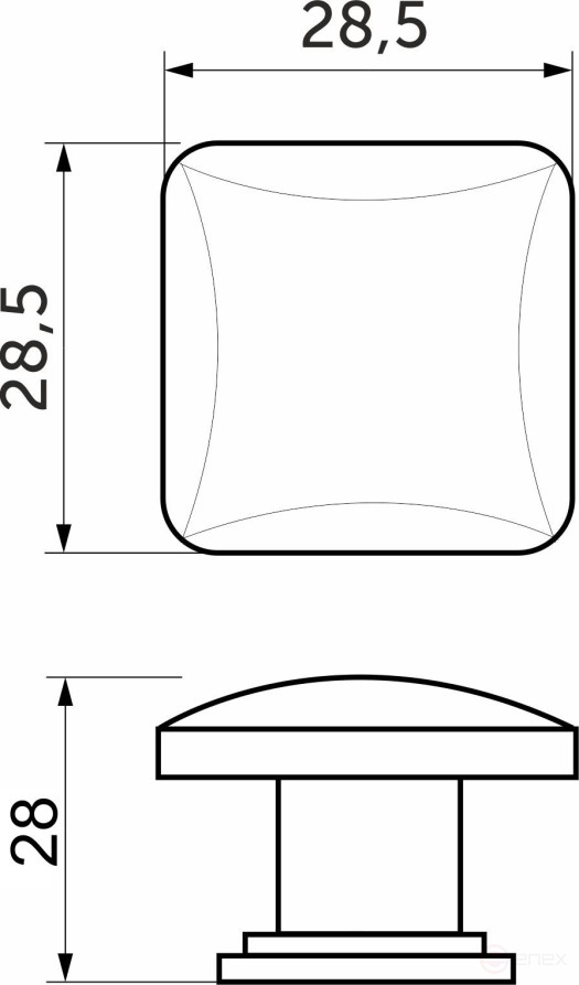 Ручка меб. кнопка мет. KNOPA графит, AKS