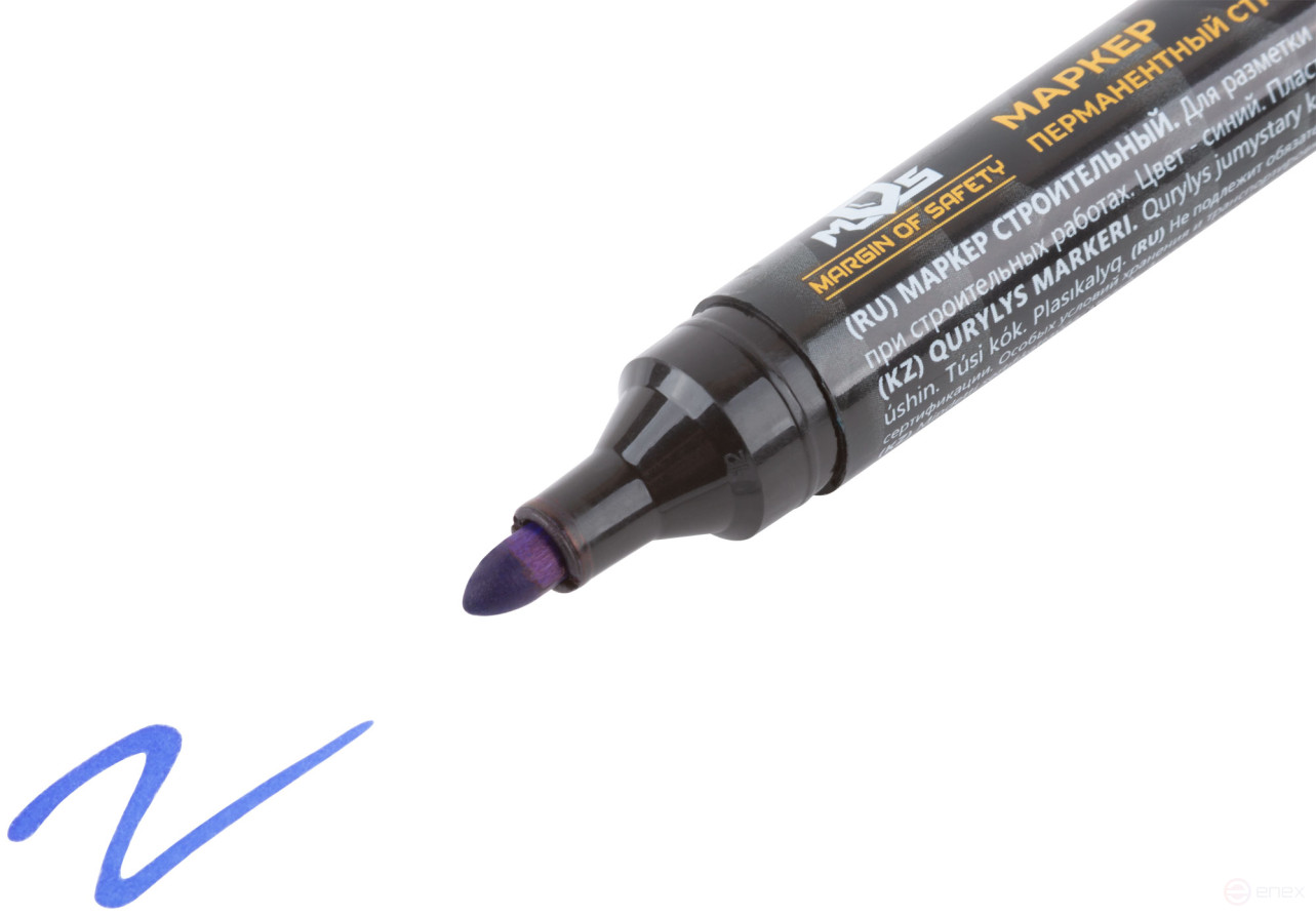 Permanent construction marker, blue