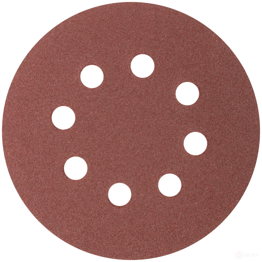 Круги абразивные шлифовальные перфорированные на ворсовой основе под "липучку" (Р100, 125 мм, 5шт.), CUTOP Profi