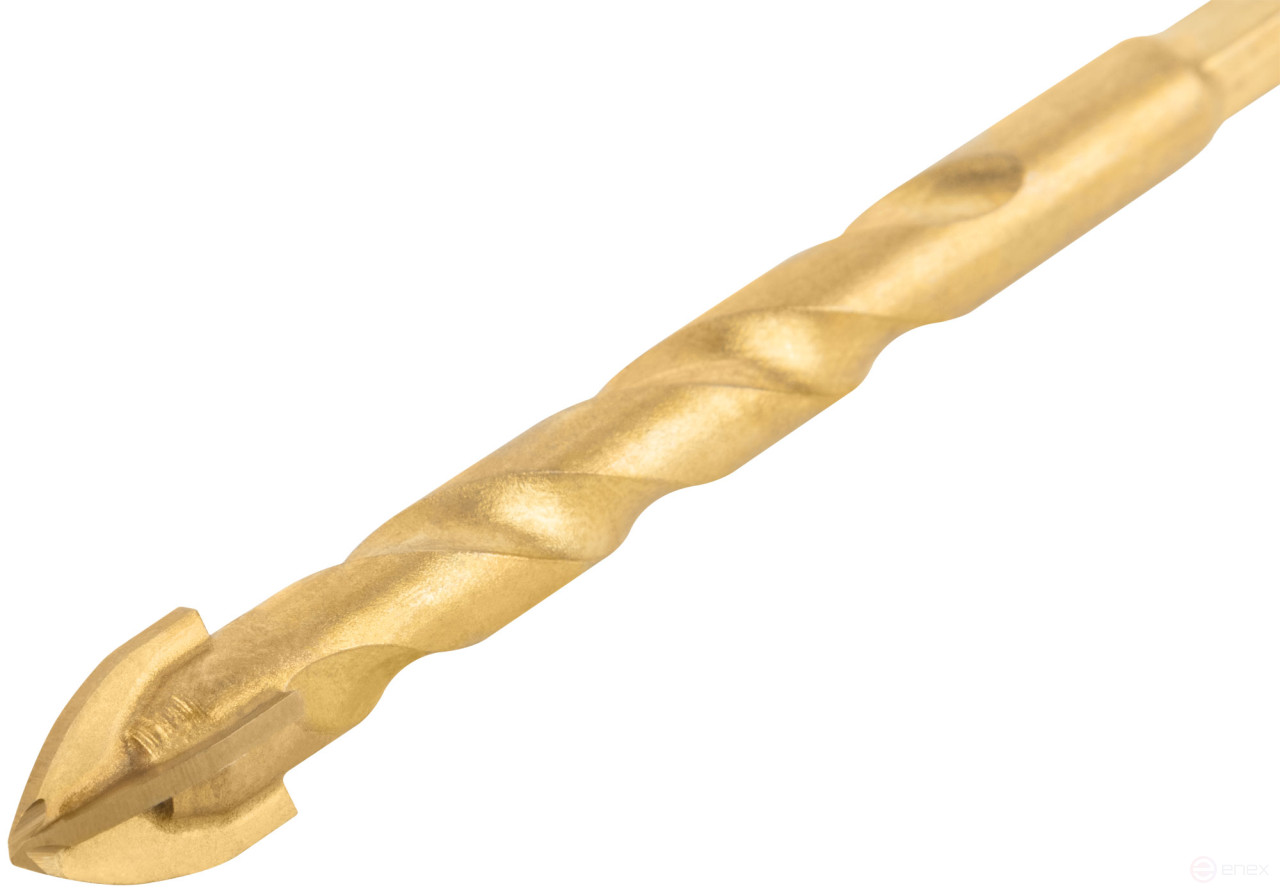 Сверло универсальное, 4 режущие кромки, титановое покрытие, шестигранный U-хвостовик под биту, 12х120 мм